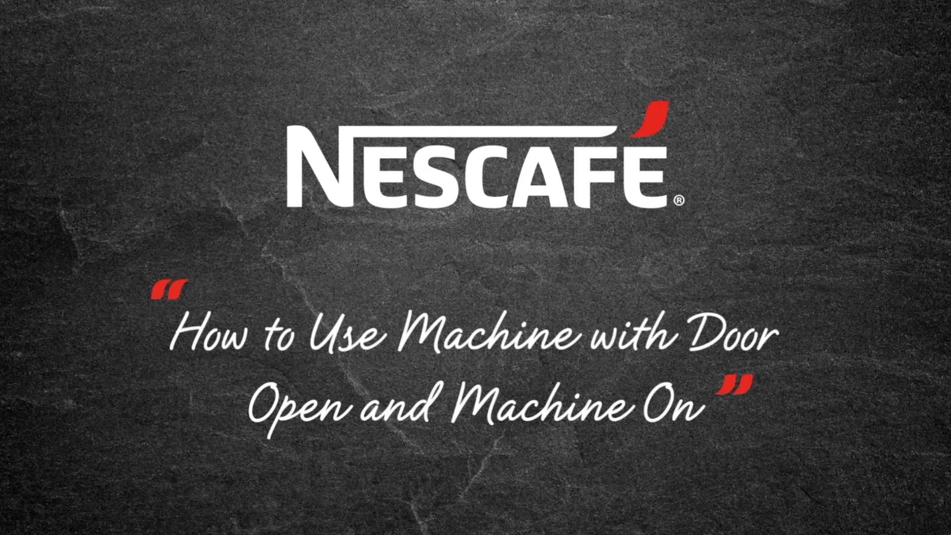 How to work machine on and door open