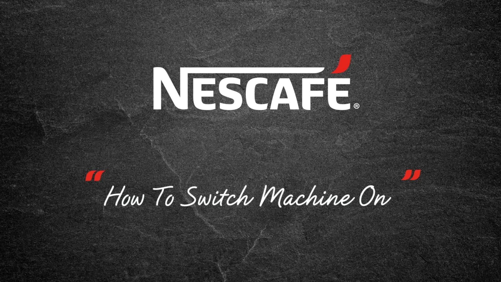 how to switch on the machine
