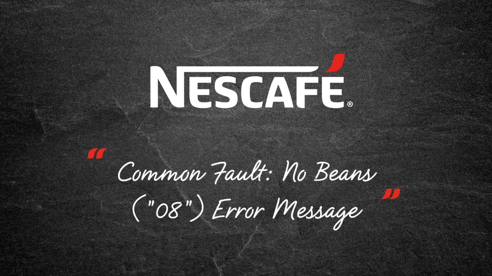 fault with no beans message