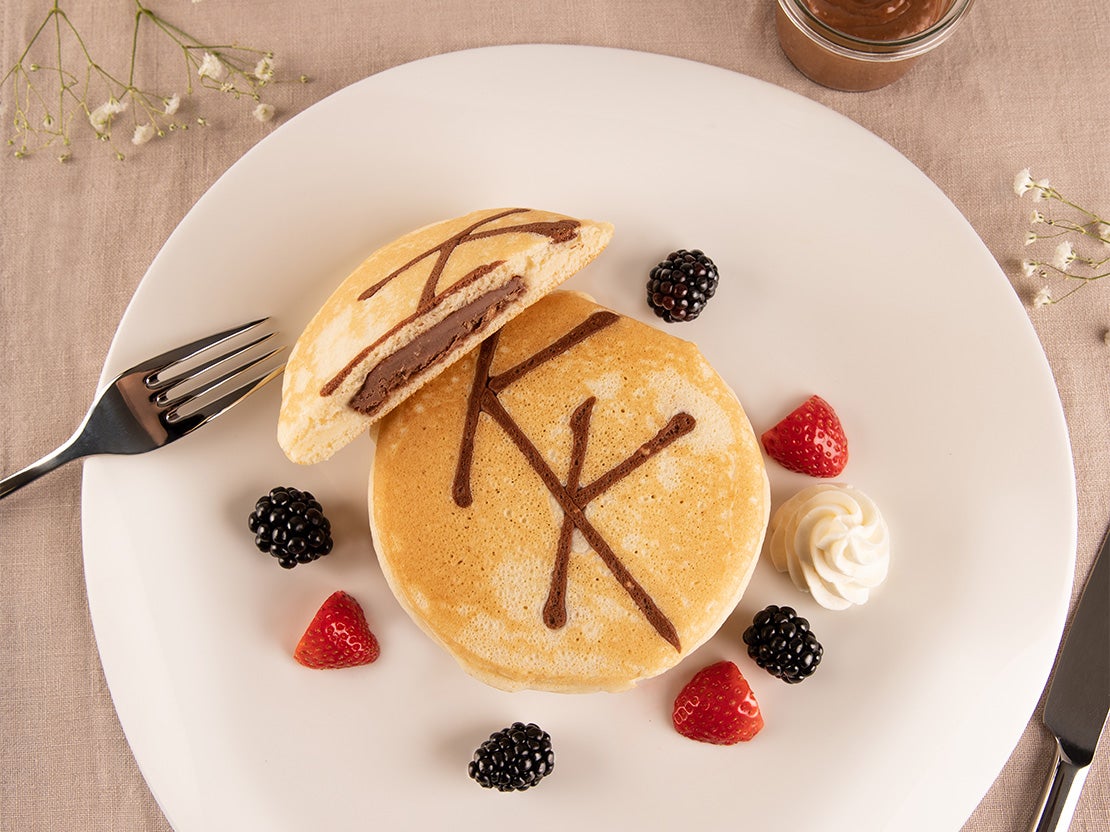 Pancakes with berries for brunch