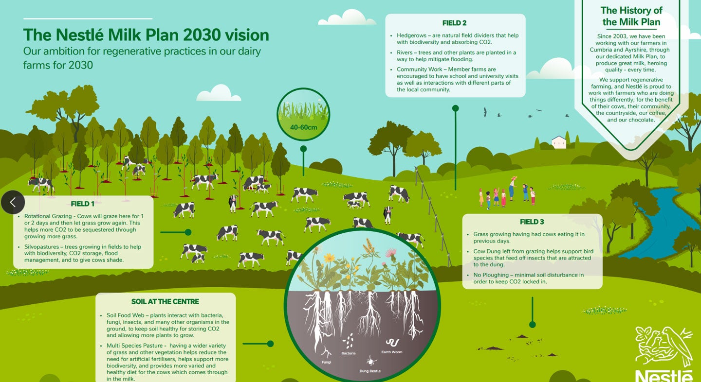 graphic of the nestle milk plan 2030 vision