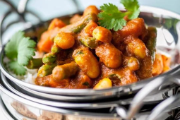 Sweet potato and butterbean curry with rice